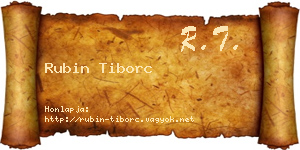 Rubin Tiborc névjegykártya